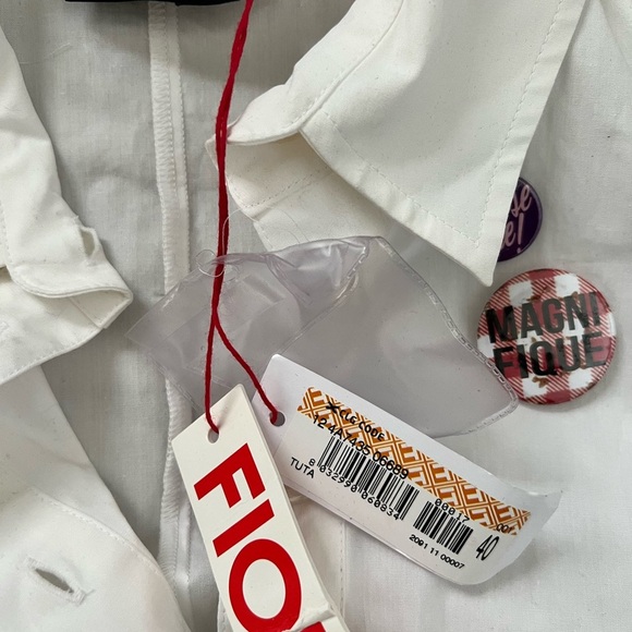 Fiorucci White button down elastic waist romper size 40 IT/4 US NWT Cotton - Picture 9 of 11